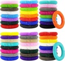 Mosquito Repellent Βραχιόλια 50 Pack, ατομικά τυλιγμένα Mosquito Repellent Bands με 60 Pcs Mosquito Repellent Stickers, DEET-Free Mosquito Wristbands Patches for Adults and Kids Indoor Outdoor