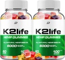 K2Life Hemp Gummies - με το εκχύλισμα κάνναβης K2 Life Hemp Gummies εμβοές βοτανική συμπλήρωμα, υποστήριξη υγείας και ευεξίας, όλα τα φυσικά K2Life Hemp Gummy Advanced Formula (2 Pack - 120 Gummies)