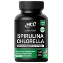 Chlorella Spirulina Powder Caps 3000 mg BMAA Free Purest Blue Green Algae - Best Natural Detox Raw Vegan Vitamins Protein Green Superfood - Made in USA