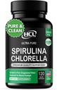 Chlorella Spirulina Powder Caps 3000 mg BMAA Free Purest Blue Green Algae - Best Natural Detox Raw Vegan Vitamins Protein Green Superfood - Made in USA