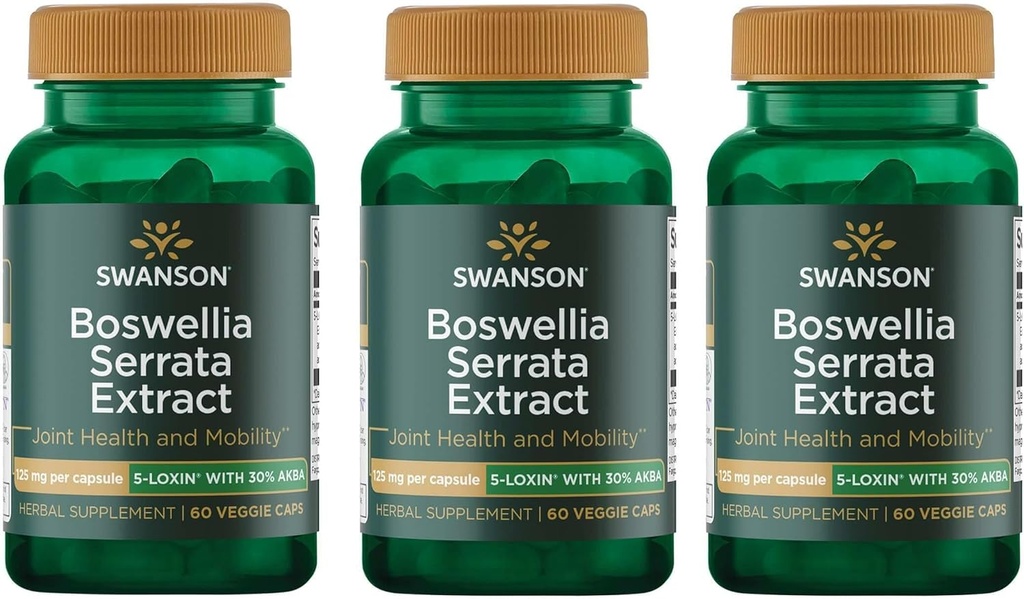 Swanson Boswellia Serrata Extract 125 mg 60 Veg Caps (3 Συσκευασία)