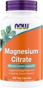 Now Supplements, Magnesium Citrate, Enzyme Function*, Nervous System Support*, Critical for Enzyme Function*, Gluten Free, Vegan, Kosher, Non-GMO 360 Vegetarian Capsules