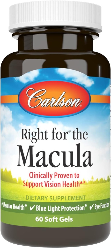 Carlson - Δικαίωμα για το Macula, κλινικά αποδεδειγμένα για την υποστήριξη της υγείας όρασης, Macular υγεία, προστασία του μπλε φωτός & λειτουργία ματιών, 60 Softgels