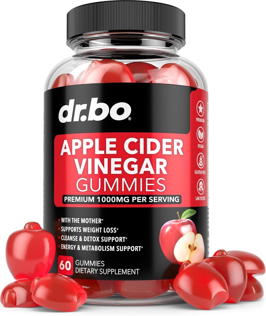 ACV Apple Cider Vinegar Gummies - Φυσική υποστήριξη για προηγμένη απώλεια βάρους, Detox, καθαρισμός, Digestion Plus Gut Health - ACV Gummies Συμπληρώματα με 1000MG Apple Cider Vinegar Gummy με τη μητέρα