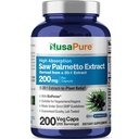 NusaPure Saw Palmetto 20:1 Extract, 200 mg Ισοδύναμο με 4.000 mg ανά Veggie Caps 200 Count Non-GMO, Vegan, Vegetarian, Bioperine