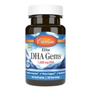 Carlson - Elite DHA Gems, 1000 mg DHA, Υποστηρίζει υγιή εγκεφαλική λειτουργία & όραση, 30 μαλακά τζελ