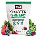 Force Factor Smarter Greens Superfood Chews, Greens and Superfoods to Support Gut Health, Bloating, and Digestion, with Probiotics, Antioxidants, and Fiber, Summer Berry, 60 Soft Chews