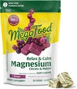 MegaFood Relax + Calm Magnesium Supplement - Μαλακά μάσημα με Μαγνήσιο Κιτρικό & Κακό για την Υγεία της Καρδιάς, τη Μυική Ένταση & Περισσότερα - Χορτοφαγικά - Σταφυλόχορτο - 30 Μασούρια (15 Σερβιέτες)