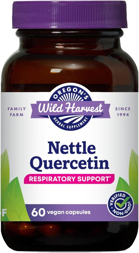 Oregon's Wild Harvest Nettle Quercetin Capsules, Non-GMO Organic Herbal Supplements, 60 Count