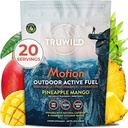 TruWild Motion Όλα τα φυσικά πριν από την προπόνηση Powder Mix για άνδρες και γυναίκες με όχι Jitters ή Crash, ολόκληρο το εργοστάσιο τροφίμων με βάση Vegan, οργανικά με ηλεκτρολύτες + BioPerine, 20 εξυπηρετούν (Pineapple Mango)
