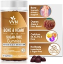 Vegan Calcium Gummies K2 Vitamin Supplement with MK-7 & Vitamin D3, Magnesium & 13 Trace Minerals, Υποστήριξη της Πυκνότητας των οστών 