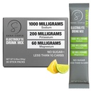 Electrolyte Drink Mix Hydration Packets: 1000mg Sodium, Potassium & Magnesium Citrus Salt Hydrating Powder, Zero Sugar - 30 Lemon Lime Electrolyte Powder Packets, For Rehydration or Dehydration Relief