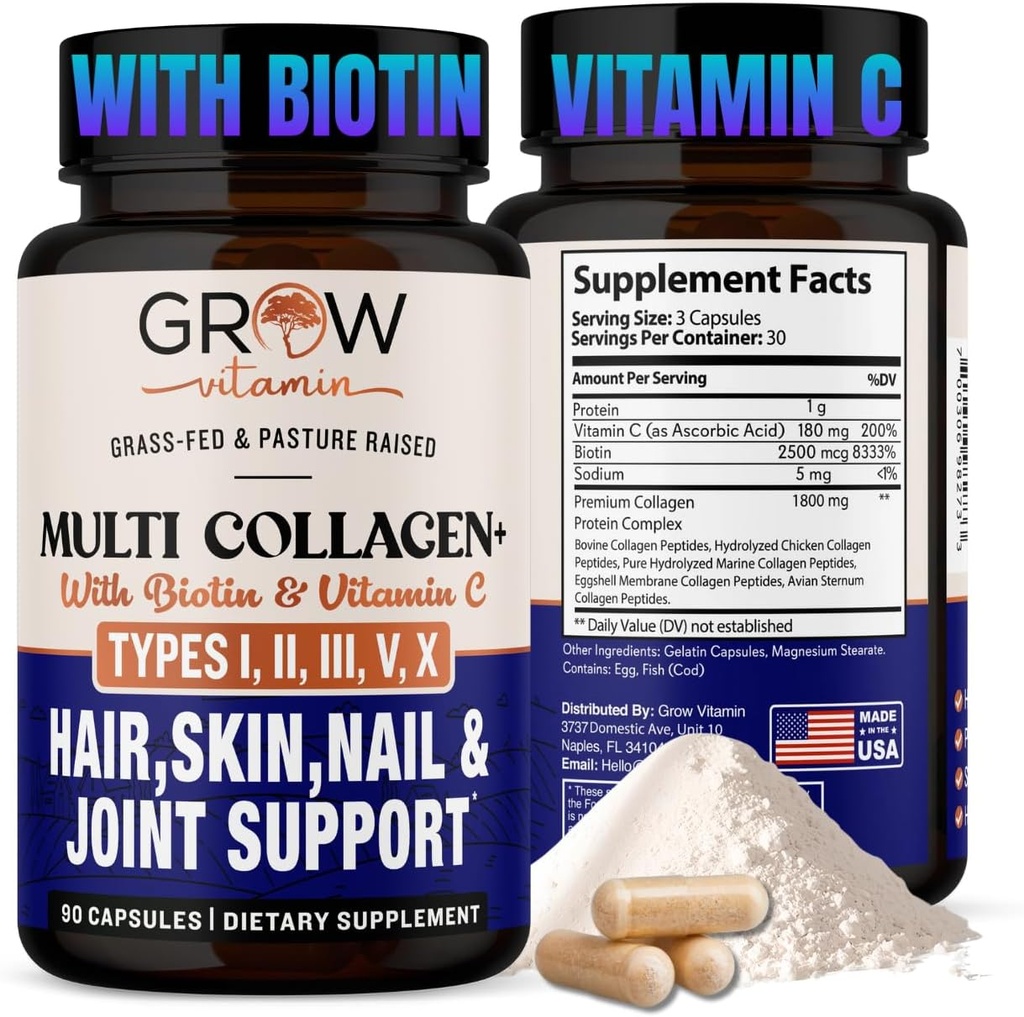 Καλλιέργεια Βιταμίνης Multi Collagen Κάψουλες - Τύποι I, II, III, V & X 