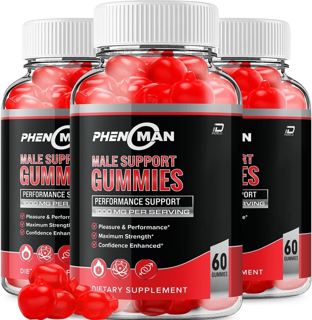 Phenoman για άνδρες Gummies – Pheno Man Max Performance, Phenoman Advanced Formula, Extra Strength Φυσικό συμπλήρωμα για την ανάπτυξη των μυών και τη συνολική υποστήριξη και κριτικές για την υγεία (3 Pack – 180 Gummies)