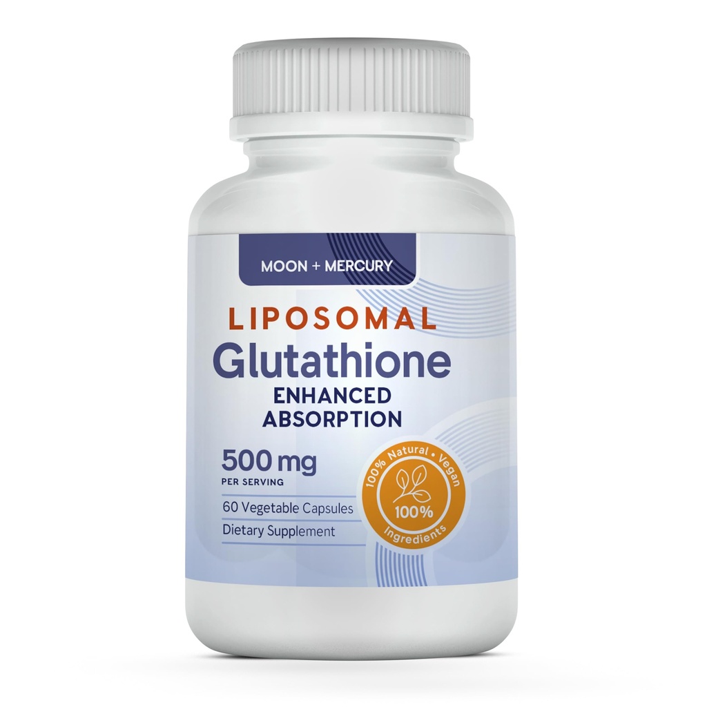 Liposomal Glutathione Non-GMO, Gluten Free 500mg Supplement - May Provide Immune Support, Liver Detox, Brain Health and Heart Health - 60 Glutathione Capsules