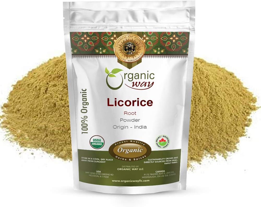 Organic Way Licorice Root Powder (Glycyrrhiza glabra) - Herbal Tea 