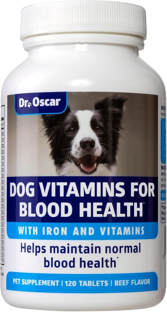 3in1 Blood Aid, Immunity & Energy for Dogs, Iron Supplement for Dogs, Helps Reserve Blood Health, Normal Red Cells Levels & Normal Clotting Function, 120 Tablets