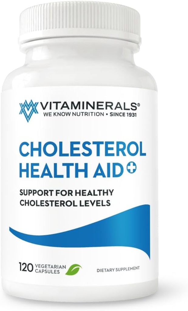 Vitaminerals® 125 Cholesterol Health Aid Plus | Niacin | CoQ10 | Garlic | Phytolestrol Complex | 60 Vegetable Capsules