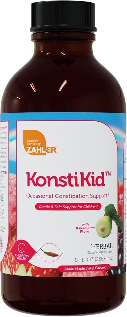 Zahler KonstiKid, συμπλήρωμα υποστήριξης για τη δυσκοιλιότητα των παιδιών, LiquidConstipation Ease, υποστηρίζει την κανονικότητα & Digestive Health, 8OZ