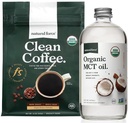 Natural Force Organic Dark Ψητός Καθαρός Καφές + Βιολογικό MCT Oil Bundle – 100% Καθαρή καρύδα MCTs & Μούχλα & Μυκοτοξίνη Δωρεάν Καφές – Μη ΓΤΟ, Κέτο, Παλαιό, και Vegan - 12 Oz και 16 Oz