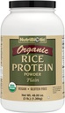 Nutribiotic Certified Organic Rice Protein Plain, 3 Λίρες χαμηλή υδατάνθρακες Vegan Protein Powder 