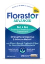 Florastor Advanced Pro+Pre Daily Probiotic and Prebiotic Supplement for Women and Men, Boosts Good Bacteria, Saccharomyces Boulardii CNCM I-745 (30 Capsules) (Pack of 1)