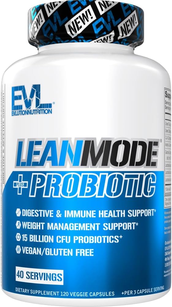 Evlution Nutrition Leanmode + Probiotic, Advanced Probiotic Capsule Supplement, 15 Billion CFUs per Serving, Digestive Support & Gut Health (40 Servings)