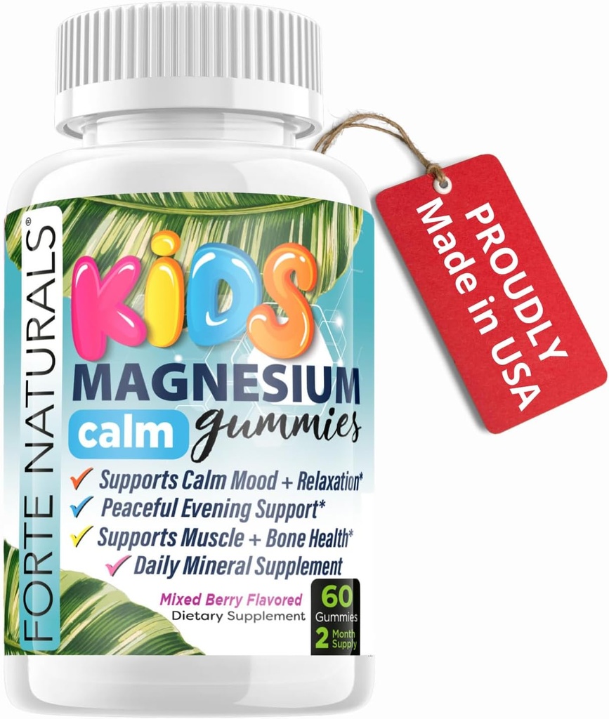 Παιδιά Magnesium Calm Gummies για ύπνο, για ύπνο, 60 συμπληρώματα κόμης Made in The USA