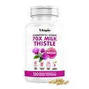 Vitapia Organic Milk Thistle Extract 70:1 συμπλήρωμα - Liver Cleanse Detox & Repair, Liver Health Support, Antioxidants - 120 Vegan Κάψουλες, Μη ΓΤΟ, Χωρίς γλουτένη