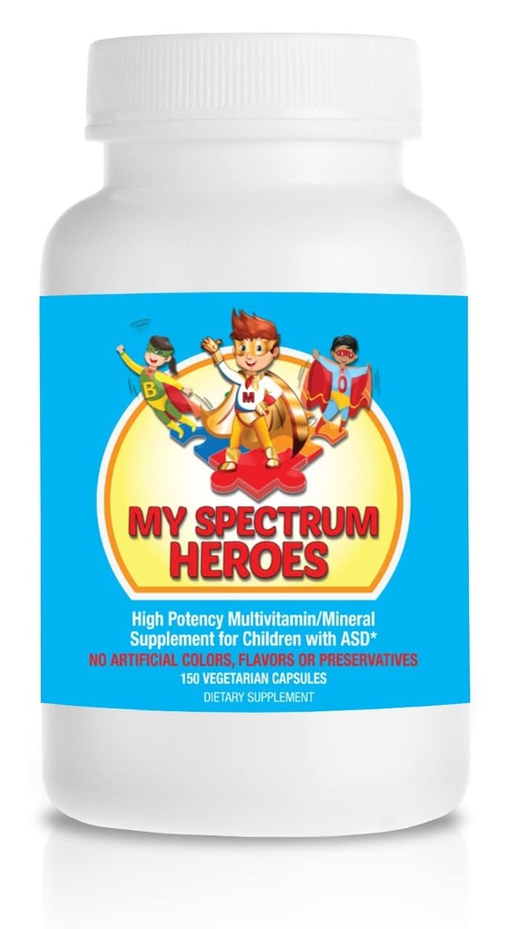 My Spectrum Heroes Children's Multivitamin Supplement - Acetyl-l-carnitine, Choline, Coenzyme Q10, Inositol, MSM, MTHF, NAC για Καθημερινή Διατροφική Βοήθεια και Γνωστική Υγεία (150 Κάψουλες)