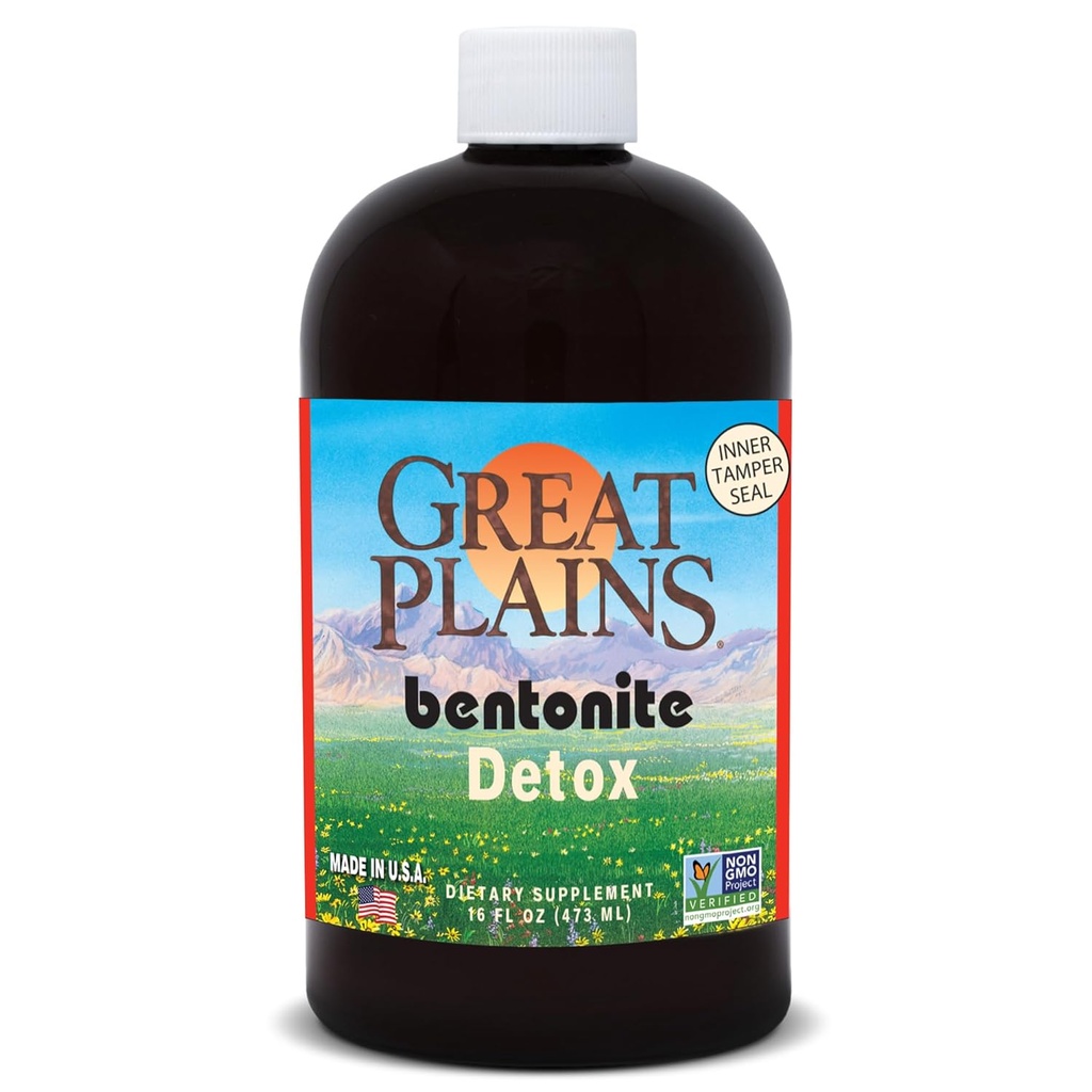 Yerba Prima Bentonite, Detox Pint, 16 ουγγιά - συμπλήρωμα υγρού πηλού - Βαθμός τροφίμων - φυσικό εσωτερικό καθαρισμό