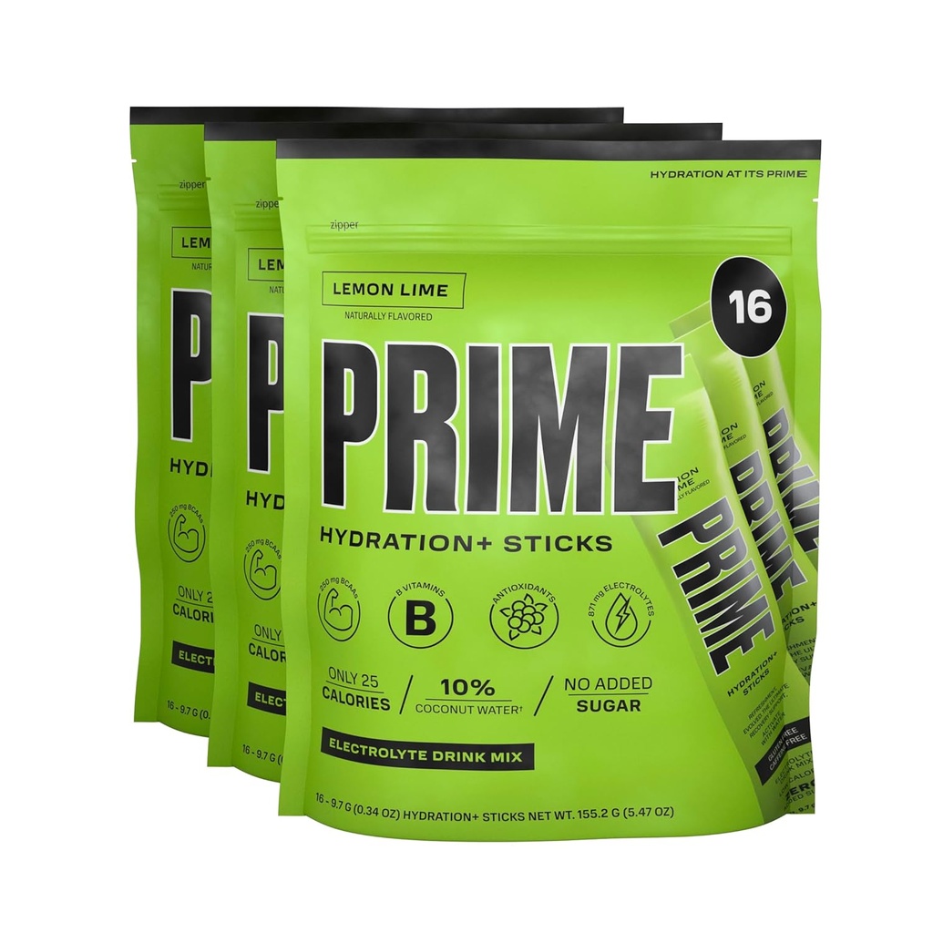 PRIME HYDRATION+ Sticks Lemon Lime 