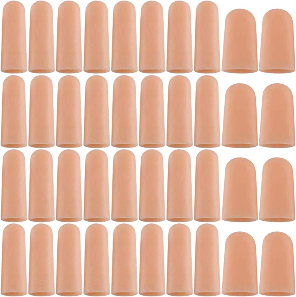 ANCIRS Gel Finger Support Protector Gloves, Gel Finger Cots/Covers - Διαφορετικά μεγέθη Σιλικόνη Δακτυλίδια για τα χέρια θραύσης, δέρμα Eczema (40pcs)