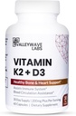 Βιταμίνη D3 K2 Κάψουλες - 2-σε-1 Βιταμίνη K2 MK7 100 mcg + VIT D3 5000 IU (125 mcg) Συμπλήρωμα διατροφής για την υποστήριξη των οστών, των δοντιών, των μυών και του ανοσοποιητικού *, 60 Count