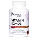 Βιταμίνη D3 K2 Κάψουλες - 2-σε-1 Βιταμίνη K2 MK7 100 mcg + VIT D3 5000 IU (125 mcg) Συμπλήρωμα διατροφής για την υποστήριξη των οστών, των δοντιών, των μυών και του ανοσοποιητικού *, 60 Count