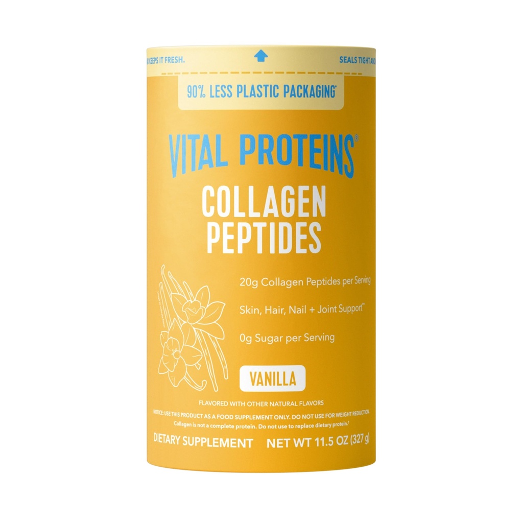 Vital Proteins Collagen Peptides Powder Vanilla - Υποστηρίζει τα μαλλιά, το δέρμα, τα νύχια, τα οστά, αρθρώσεις, σκόνη για τις γυναίκες