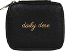 Miamica Zippered “Daily Dose” Χάπια περίπτωση με 8-Day Απομακρυσμένη Plastic Medicine Organizer, Μαύρο, 3.5” L x 2,75” W x 1,25” H – Κρατήστε τις βιταμίνες και τα χάπια σας οργανωμένες – Compact και κομψό κουτί χάπι