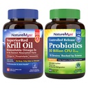 Krill Oil και Probiotics 50 Billion Bundle, Επαγγελματική Βαθμός, Μη-ΓΤΟ, Καρδιά, Κοινή, Λειτουργία Οπίσθια & Ανοσολογική Υποστήριξη