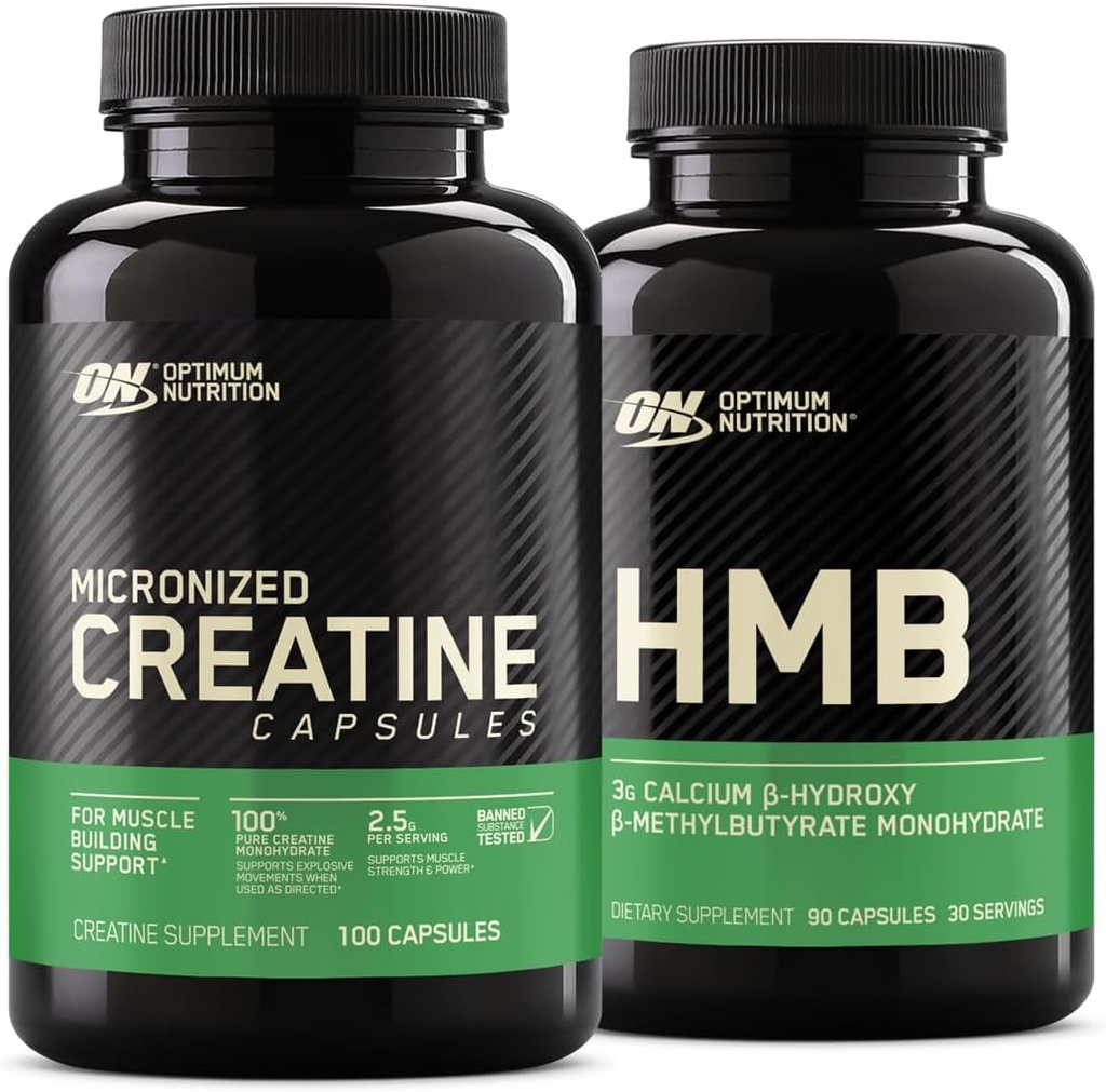 Βέλτιστη Διατροφή Άγευστη Creatine Monohydrate 100 Κάψουλες με Βέλτιστη Θρέψη HMB 90 Κάψουλες
