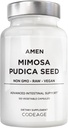 Amen Organic Mimosa Pudica Σπόροι κάψουλες, 2 Μήνες προσφοράς, Vegan Mimosa Pudica Συμπληρώματα φυτών σπόρων Pudica - Mimosine Sensitive Plants - Fat Soluble Dietary Supplement - Non-GMO & Vegan - 120 Κάψουλες