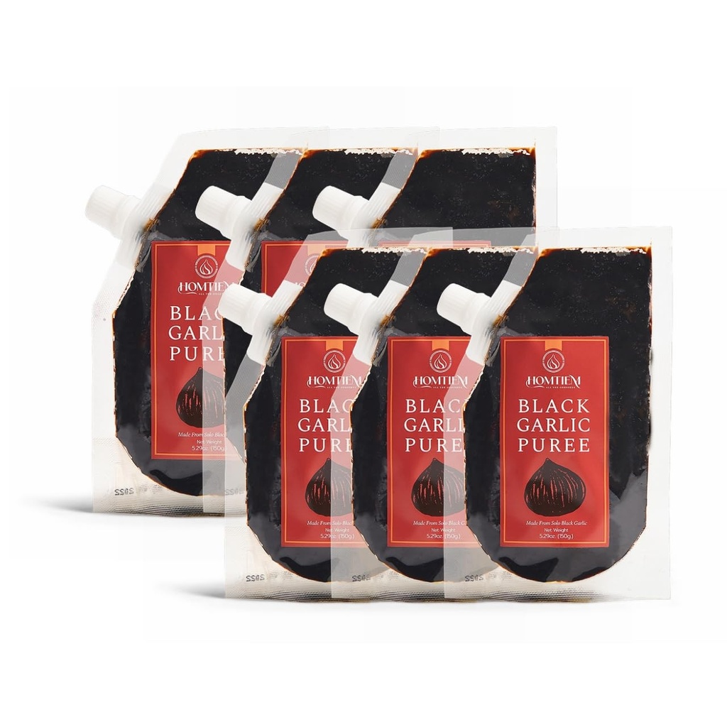 Homtiem Black Garlic Puree 150g. (Made from 100% Solo Black Garlic), Fermented for 90 Days, Non-GMO, Ready to Eat for Snacking and Cooking (6)