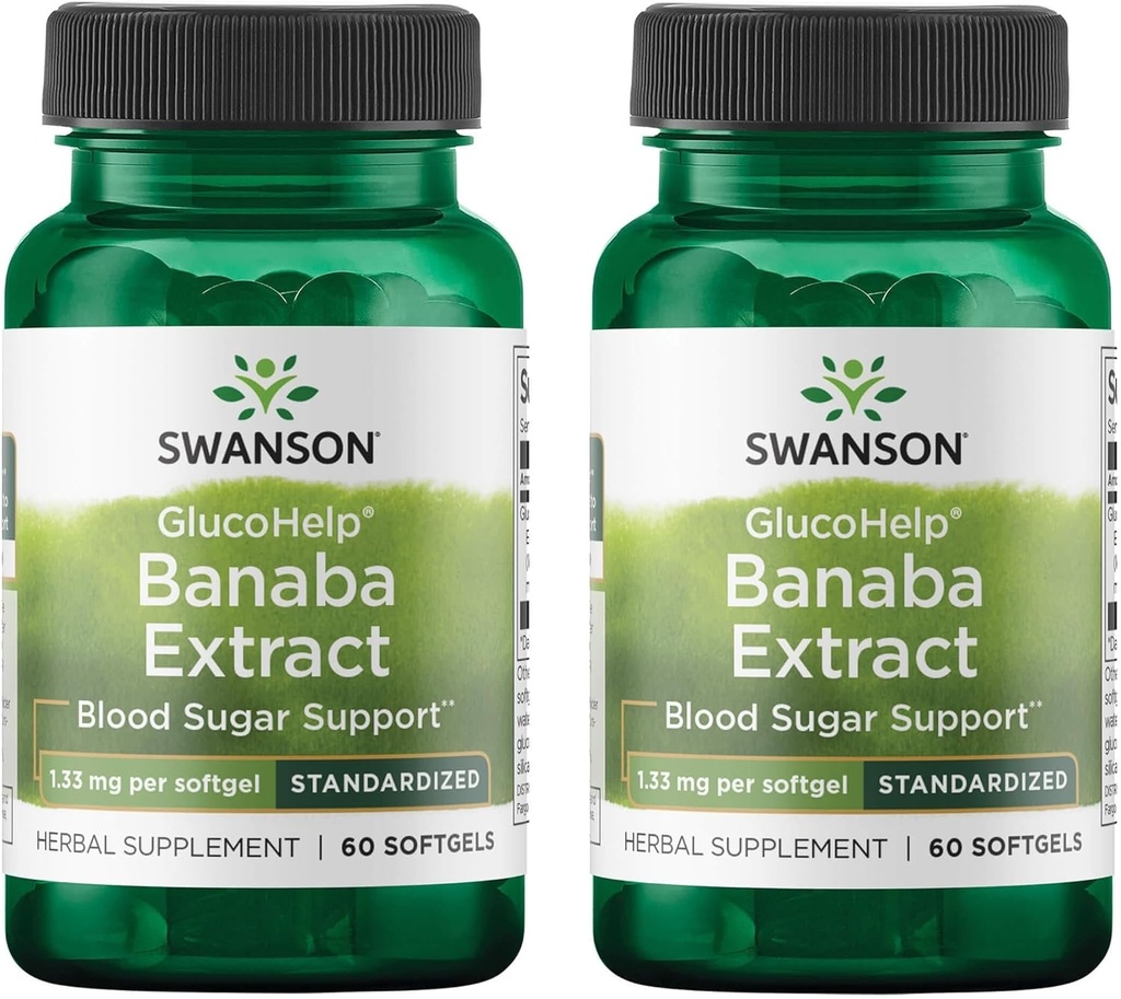 Swanson Glucohelp Banaba Extract - Τυποποιημένο 1, 33 mg 60 Sgels (2 Pack)