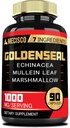 Goldenseal Root Capsule with Echinacea, Mullein Leaf, Plantain & More - 90 Veggie Capsules - 7in1 Supports Immune System, Digestive Health, Smooth Breathing, and Body Management