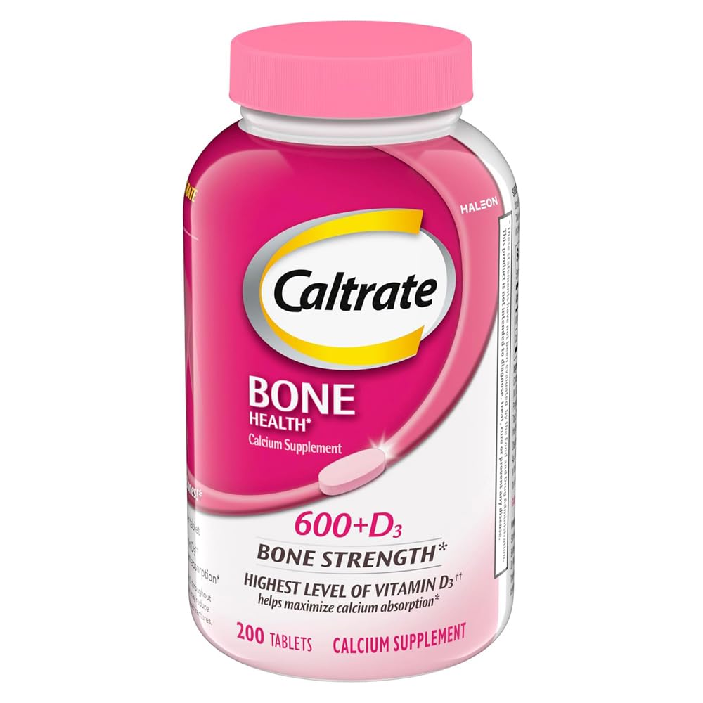 Caltrate 600 Plus D3 Συμπλήρωμα ασβεστίου και βιταμίνης D δισκία, Συμπληρώματα Υγείας των οστών για ενήλικες - 200 Count