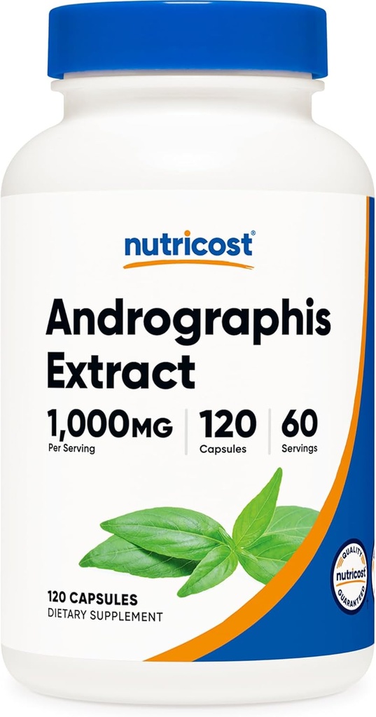 Nutricost Andrographis Extract Κάψουλες (1000mg) (120 Κάψουλες) - Συμπλήρωμα για την υγεία και την ευεξία των χορτοφάγων, 60 Υπηρεσίες
