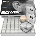 PQ Wax Ear Plugs for Sleeping, Swimming - 50 Θόρυβος Ακύρωση Σιλικόνης Gel Wax Earplugs, Προστασία αυτιού για τον ύπνο και την κολύμβηση, Μαλακά Wax Μαξιλάρια με Sound Blocking Level 32Db, (50 Μαξιλάρια), Χρώμα: Λευκό