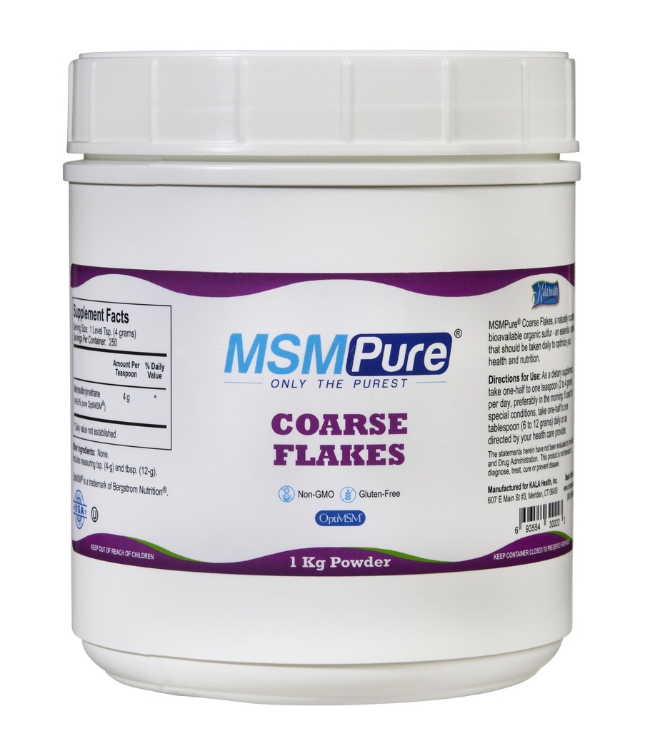 KALA ΥΓΕΙΑ MSMPure Coarse MSM Σκόνη Fleakes – US-Made MSM για κοινή υγεία, εμφάνιση του δέρματος, και Hair & Nail Support – 2,2 lb, Βιολογικό Sulfur