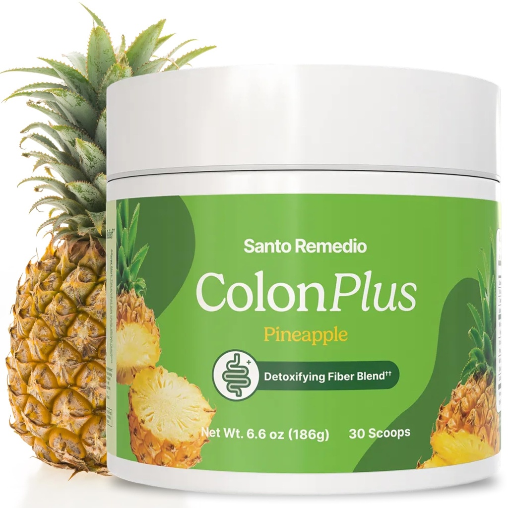 Santo Remedio Colon Plus, Colon Cleanser, Dietary Psyllium Husk Fiber και Probiotics συμπλήρωμα, 30 εξυπηρετούν, Ανανάς Γεύση