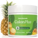 Santo Remedio Colon Plus, Colon Cleanser, Dietary Psyllium Husk Fiber and Probiotics Supplement, 30 Servings, Pineapple Flavor
