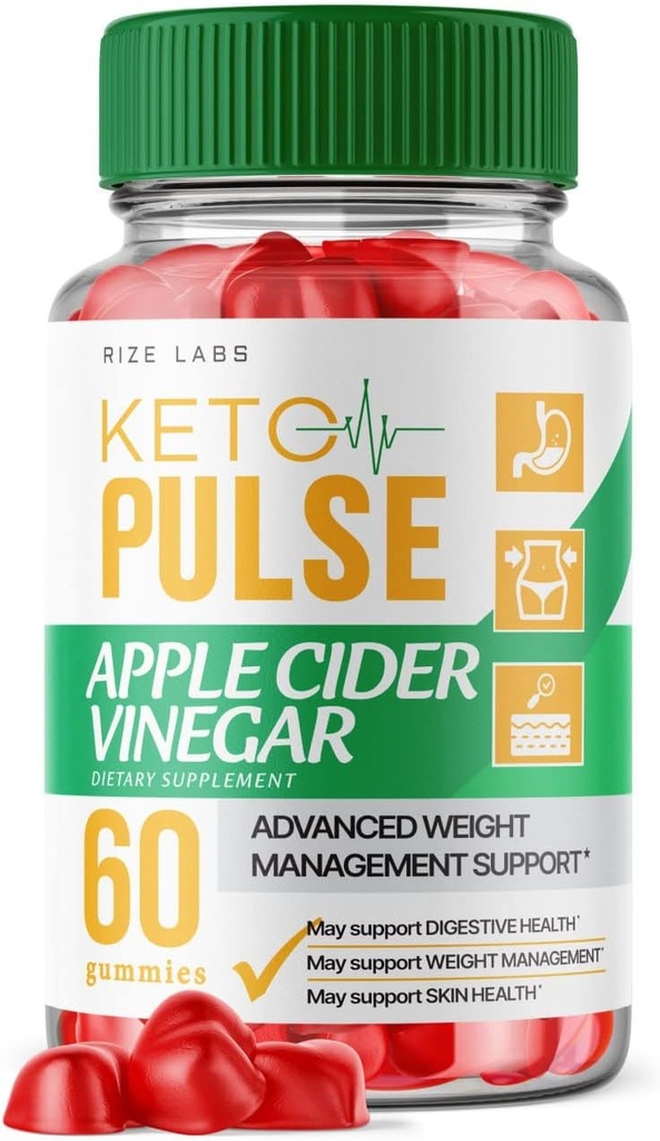 rize εργαστήρια Keto Pulse Gummies - συμπλήρωμα απώλειας βάρους οργανικά συστατικά Apple μηλίτη ξύσμα Advanced Active Keto και ACV Formula Plus Gomita (60 Gummies)